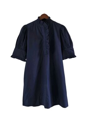 Navybleu Navy Blue Westport Dress Ruffle Trimming Womens Size Small NEW NWT